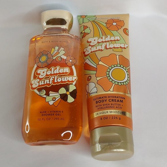 BATH & BODY WORKS 'GOLDEN SUNFLOWER' 2-PIECE BODY WASH, CREAM SET 'DISCO EDITION - Picture 12 of 14